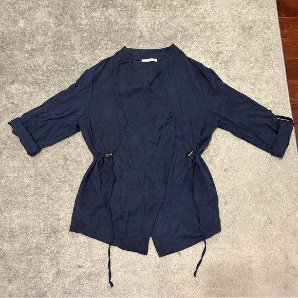 Drape Open Front Twill Jacket - Picture 6 of 12